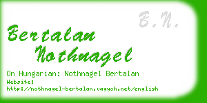 bertalan nothnagel business card